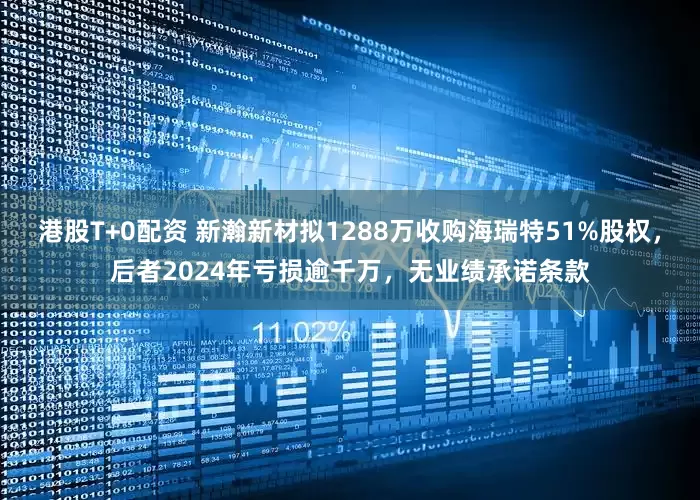港股T+0配资 新瀚新材拟1288万收购海瑞特51%股权，后者2024年亏损逾千万，无业绩承诺条款